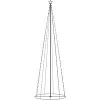 vidaXL Albero di Natale a Cono con 300 LED Bianco Caldo 100x300 cm - Bianco