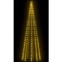 vidaXL Albero di Natale a Cono con 300 LED Bianco Caldo 100x300 cm - Bianco