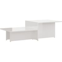 Tavolino da Salotto 111,5x50x33 cm in Legno Multistrato Bianco Lucido vidaXL - Bianco