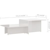 Tavolino da Salotto 111,5x50x33 cm in Legno Multistrato Bianco Lucido vidaXL - Bianco