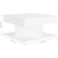 Tavolino da Salotto in Truciolato 57x57x30 cm Bianco vidaXL - Bianco