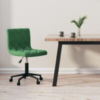 vidaXL Sedia Girevole da Ufficio in Velluto Verde Scuro - Verde