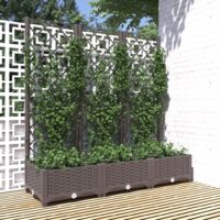vidaXL Fioriera da giardino con traliccio marrone 120x40x121,5 cm PP