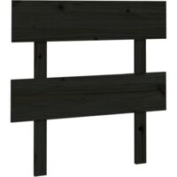 Testiera per Letto Nera 103,5x3x81 cm in Legno Massello di Pino vidaXL