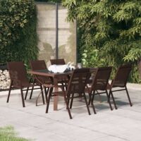 Set da Pranzo da Giardino 7 pz Marrone e Nero vidaXL