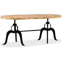 Tavolo da Pranzo in Legno Massello di Mango e Acciaio 180 cm vidaXL - Marrone