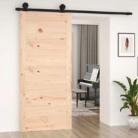 Porta Scorrevole In Legno Massello Di Pino - Stile Granaio 90x208 Cm | Bianco - Foto 11