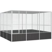 vidaXL Gabbia Uccelli Antracite 302,5x324,5x211,5 cm Acciaio Zincato