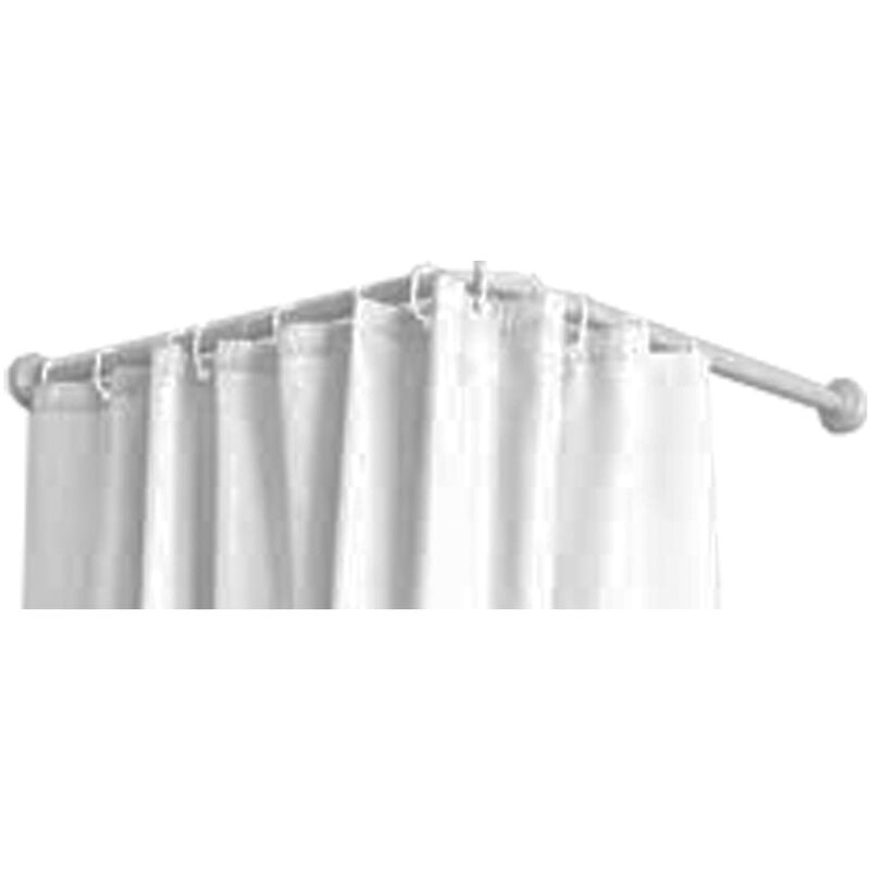 Barra de cortina de ducha de esquina, riel de cortina de ducha en forma de  U de acero inoxidable negro, barra de cortina de ducha ajustable extensible