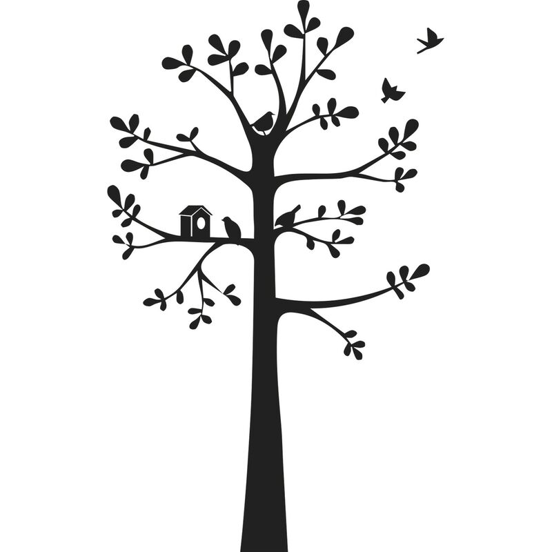VINILO ARBOL CON PAJAROS