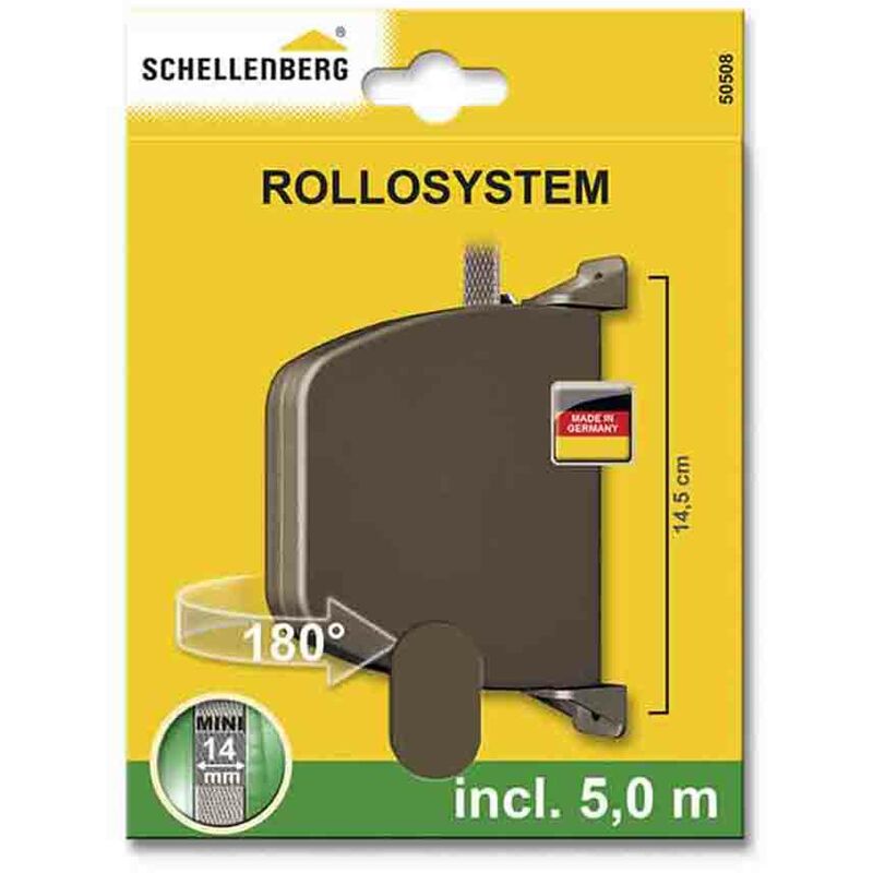 RECOGEDOR EXTERIOR ABATIBLE 28x159x120mm MARRON GIRATORIO 180° CON 5m DE CINTA SCHELLENBERG