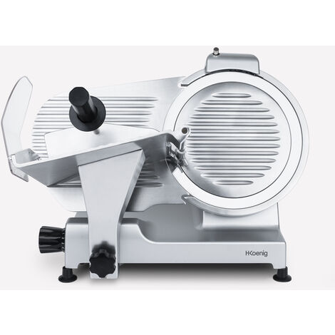 HKoenig MSX300 Cortafiambres Profesional Eléctrico, Cuchilla Italiana, 30 Cm, Potencia 380W, 280 RPM, Ajuste de Grosor del Corte hasta 25 mm, Acero Inoxidable