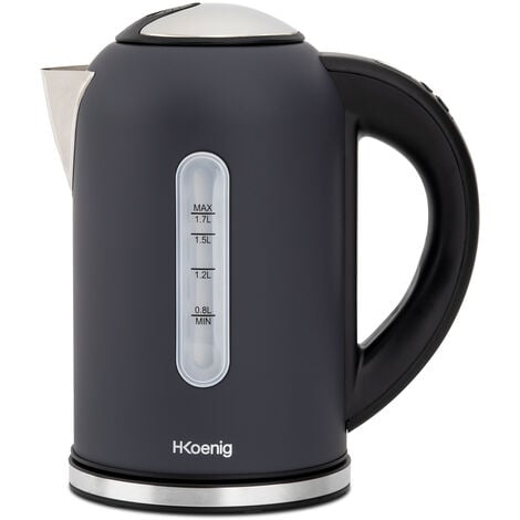 HKoenig BOE52 Hervidor de Agua Eléctrico Pequeño, 2200 W, Capacidad de 1.7 L, Base 360º, Temperatura hasta 100º en Tiempo Récord