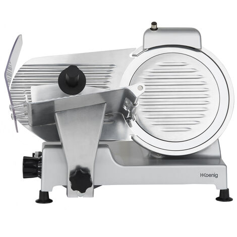 HKoenig MSX250 Cortafiambres Eléctrico, Cortafiambres Cuchilla Italiana Profesional, Potencia 240W, Motor Asíncrono 282 rpm, Grosor del Corte 0-12 mm, Tecnología Silenciosa, Temporizador, Diámetro Cu
