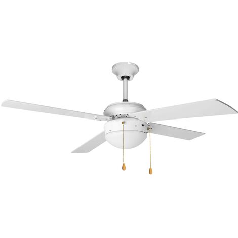 KUKEN Ventilador De Techo Con Luz 4 Aspas Blanco