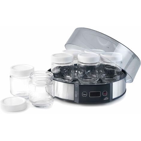 Lacor 69245 Yogurtera, Capacidad 7, Tapa De Cristal, Temporizador, Vasos Aptos Para Lavavajillas, Polipropilelo