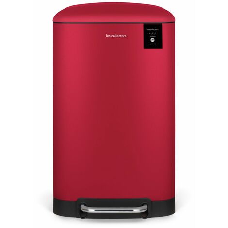 Papelera Les Collectors N°722 30L - rojo, cubo extraible, pedal en metal (1/4)