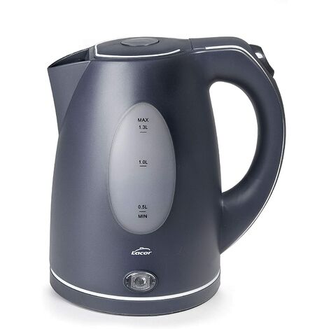Lacor 69590 Hervidor eléctrico 1,3L - 2200 W, Libre de BPA. Visor de nivel de agua, Apagado automático. Base independiente rotativa de 360º (1/5)