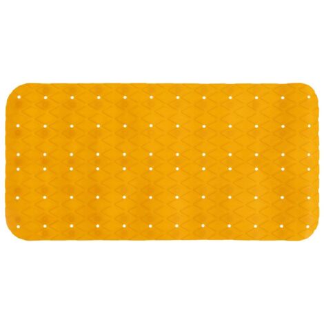 Alfombra de ducha interior rectangular antideslizante mostaza 69x39cm (1/5)