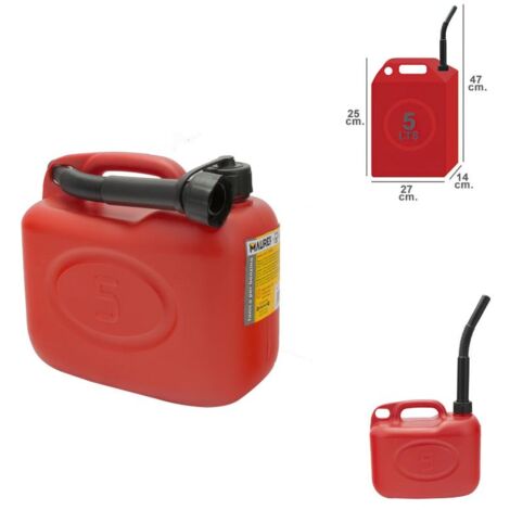 MAURER bidon gasolina 5 litros homologado , Bidon gasolina.- Capacidad: 5 litros.- Homologado.- Realizado en PVC.- Incluye canula para verter el combusti (1/5)