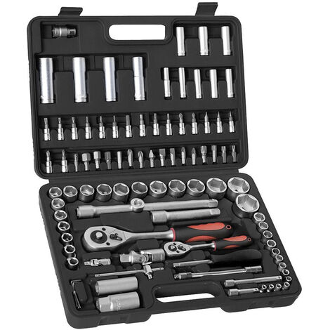 Juego Completo Llaves Vaso, kit 94 Piezas, 1/4"-1/2", Target Acero Vanadio, Con Maletin
