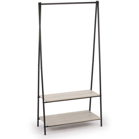 PERCHERO C/BALD NEGRO MELAMINA MOA - 80X40X160 (1/3)