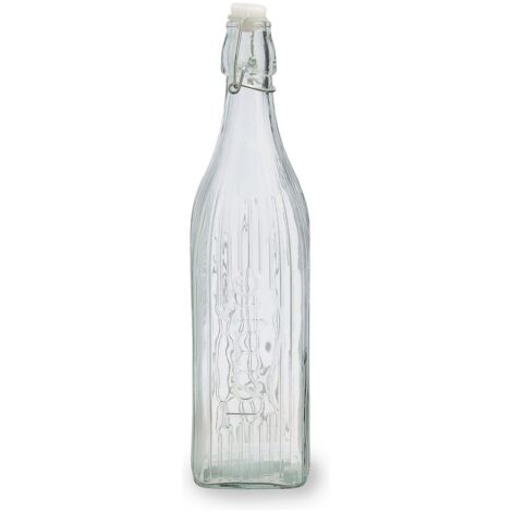 BOTELLA CUADRADA VIDRIO TRANSP VIBA - 1 L (1/5)