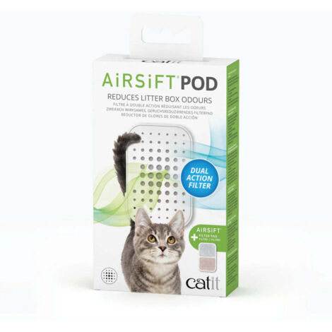 Soporte y almohadilla reductora de olores de gatos Catit Airsift Pod (1/4)