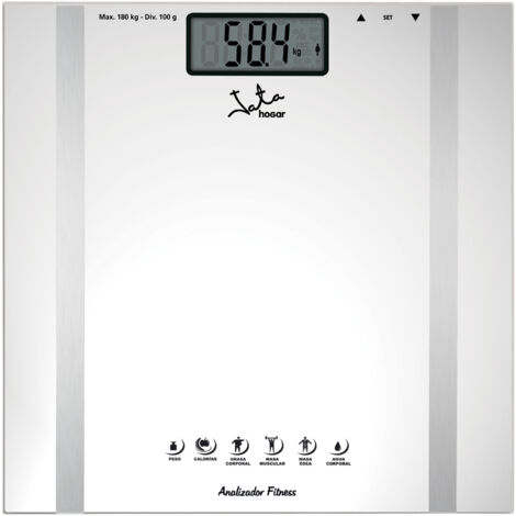 ANALIZADOR CORPORAL 6 FUNCIONES BLANCO ALUMINIO 180 KG
Bscula capacidad 180 kg. Graduacin 100 g.
Analiza: Masa muscular Agua corporal Grasa corpor (1/2)
