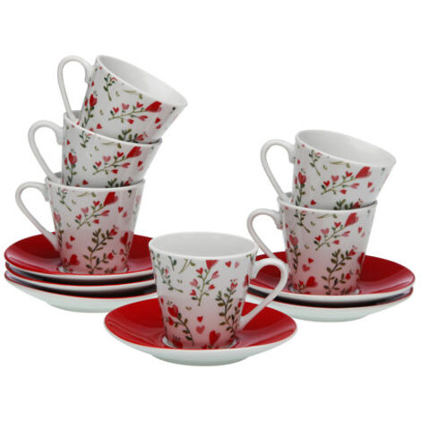 TAZA CAFE PORCELONA CON PLATO SET 6 UD (1/2)