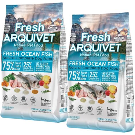 Alimento semiblando para perros Arquivet Fresh Pescado de océano semihúmedo 2x2,5 kg