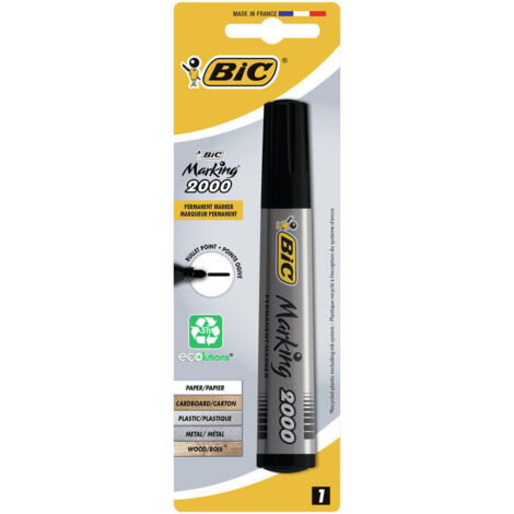 Marcador permanente BIC Marking 2000 ECOlutions punta redonda negra blíster 1 unidad (1/3)