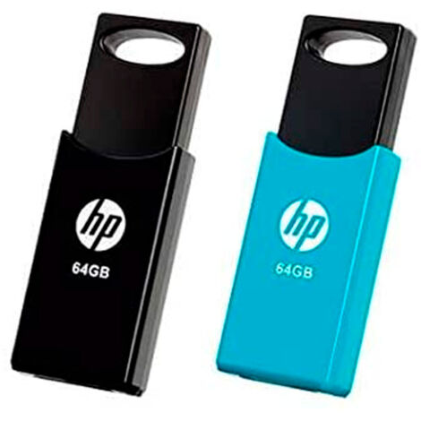 Memoria USB USB 2.0 64GB HP HPFD212-64-TWIN   Negro, Azul (1/4)