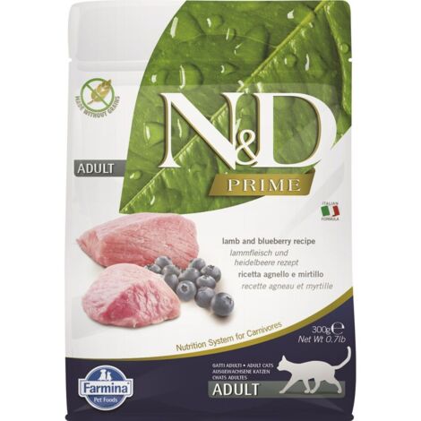 FARMINA N&D PRIME CAT CORDERO Y ARÁNDANOS ADULTO 4x300G (1/3)