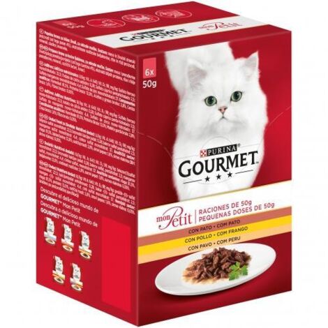 ALIMENTO GATOS GOURMET MON PETIT DE AVE 50GR. (1/4)