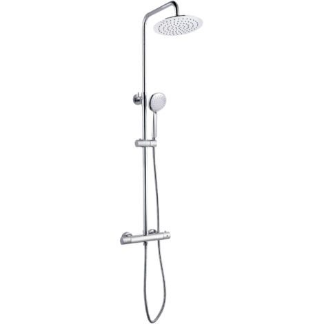 Barra De Baño Coral Cromada Con Termostato Y Rociador Redondo (1/2)
