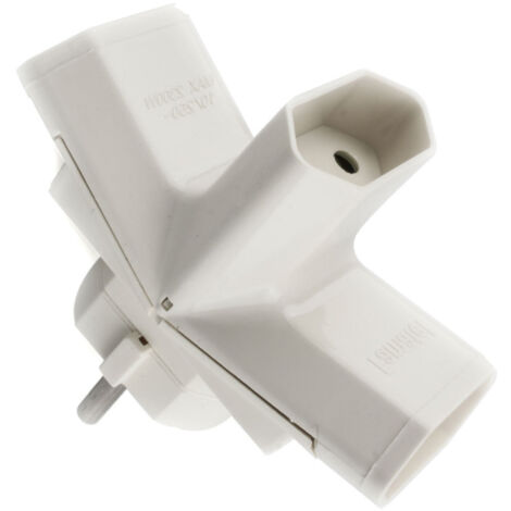 ADAPTADOR 3 TOMAS 10A ONLEX BLANCO 4/4,8MM DESMONTABLE BLÃSTER (1/2)