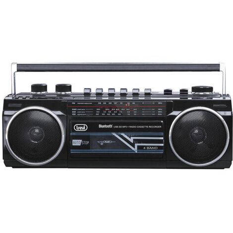 Trevi RR 501 BT estéreo Boombox Altavoz portátil Bluetooth, USB, SD, MP3, Negro (1/4)