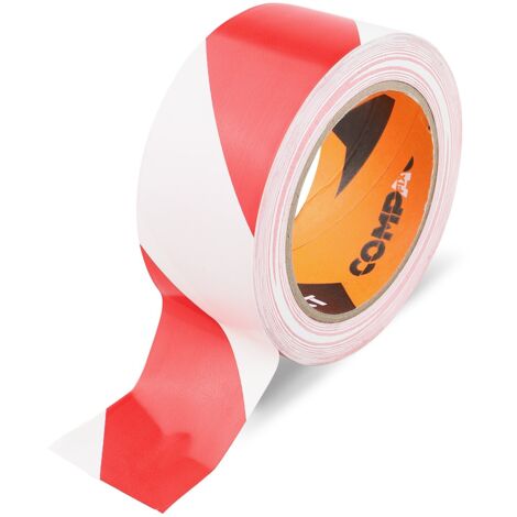 Cinta señalización adhesiva compact 33m x 50mm blanca/roja (1/2)