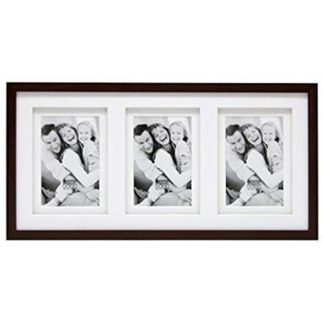 Marco de fotos doble deknudt marrón madera 10 x 15 cm (1/3)