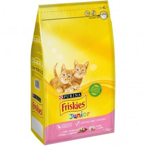 Pienso PURINA FRISKIES POLLO&LECHE&VERDURAS para gatitos - 1,5 Kg (1/5)