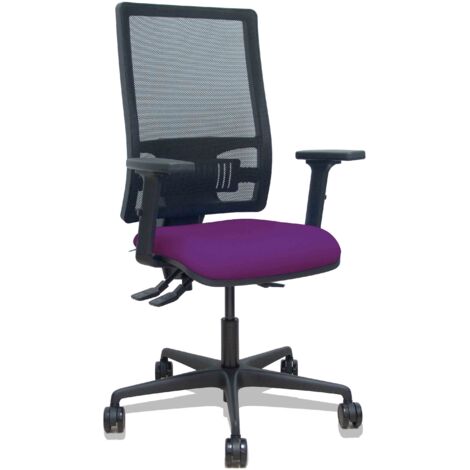 Silla Bormate asincro malla negra asiento bali morado brazos 2D ruedas 65mm (1/2)