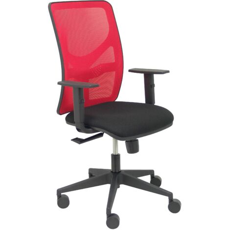 Silla Motilla malla roja asiento bali negro brazo regulable (1/5)