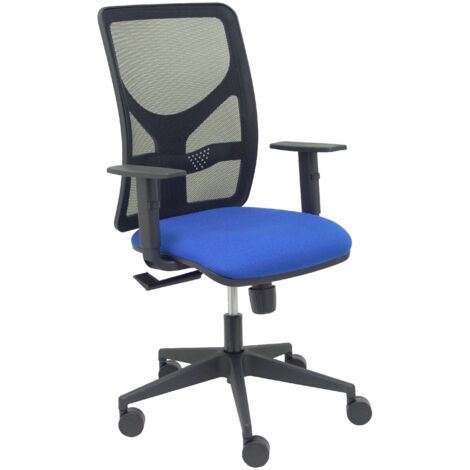 Silla Motilla malla negra asiento bali azul brazo regulable (1/5)