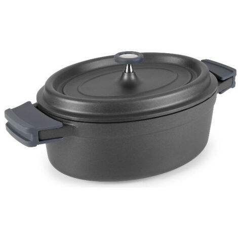 Lacor Cacerola ovalada negra de hierro fundido de aluminio 31 cm (1/4)