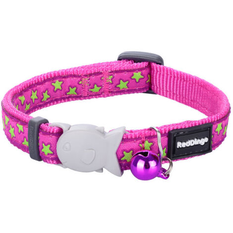 Collar para Gato Red Dingo Stars Lime on Hot 20-32 cm Rosa (1/4)