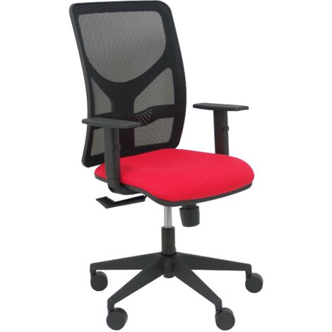Silla Motilla malla negra asiento bali rojo brazo regulable (1/5)