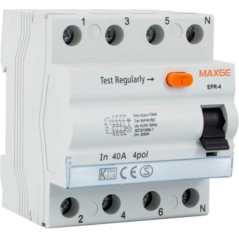 Diferencial Superinmunizado MAXGE 4 Polos 40A 30Ma Clase A 10KA