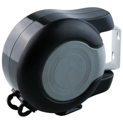 Tendedero de 2 cuerdas orientable (soporta hasta 15kg extensible hasta 15m de longitud) color negro y gris (1/2)