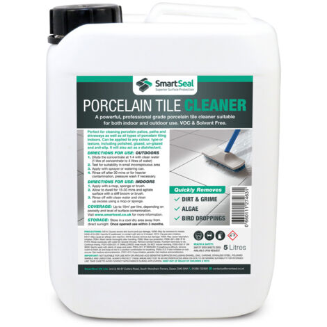 Porcelain Tile Cleaner - Professional-grade cleaner for both indoor & outdoor use - 5 Litres